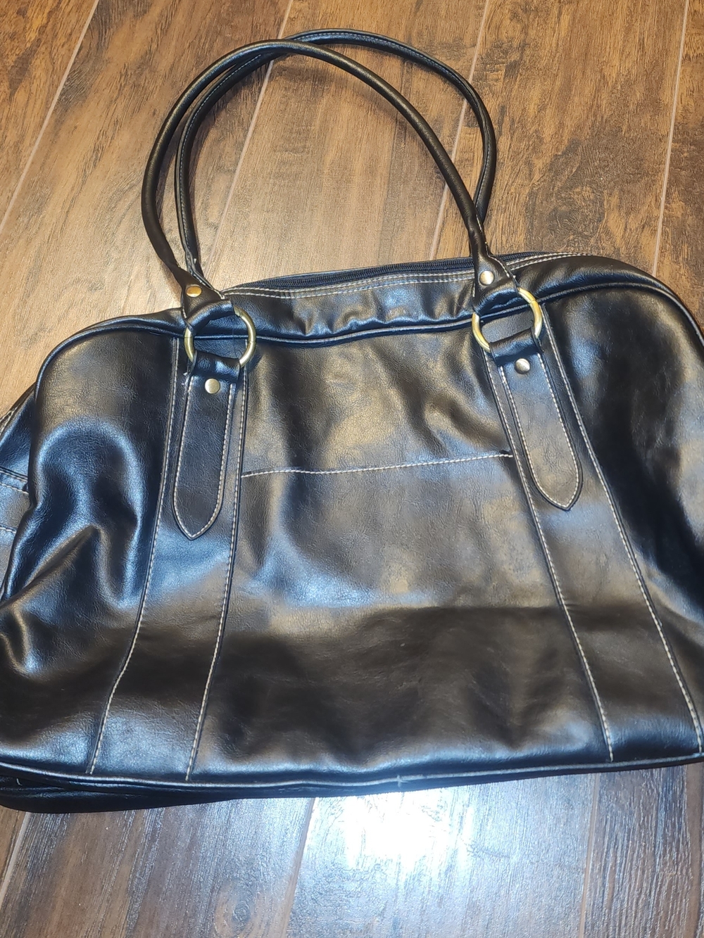 a.n.a Black Travel Tote Bag with Gold Hardware